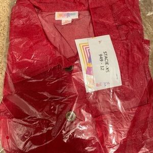 Lularoe XS Stacie Solid Red Dress Brand New with tags